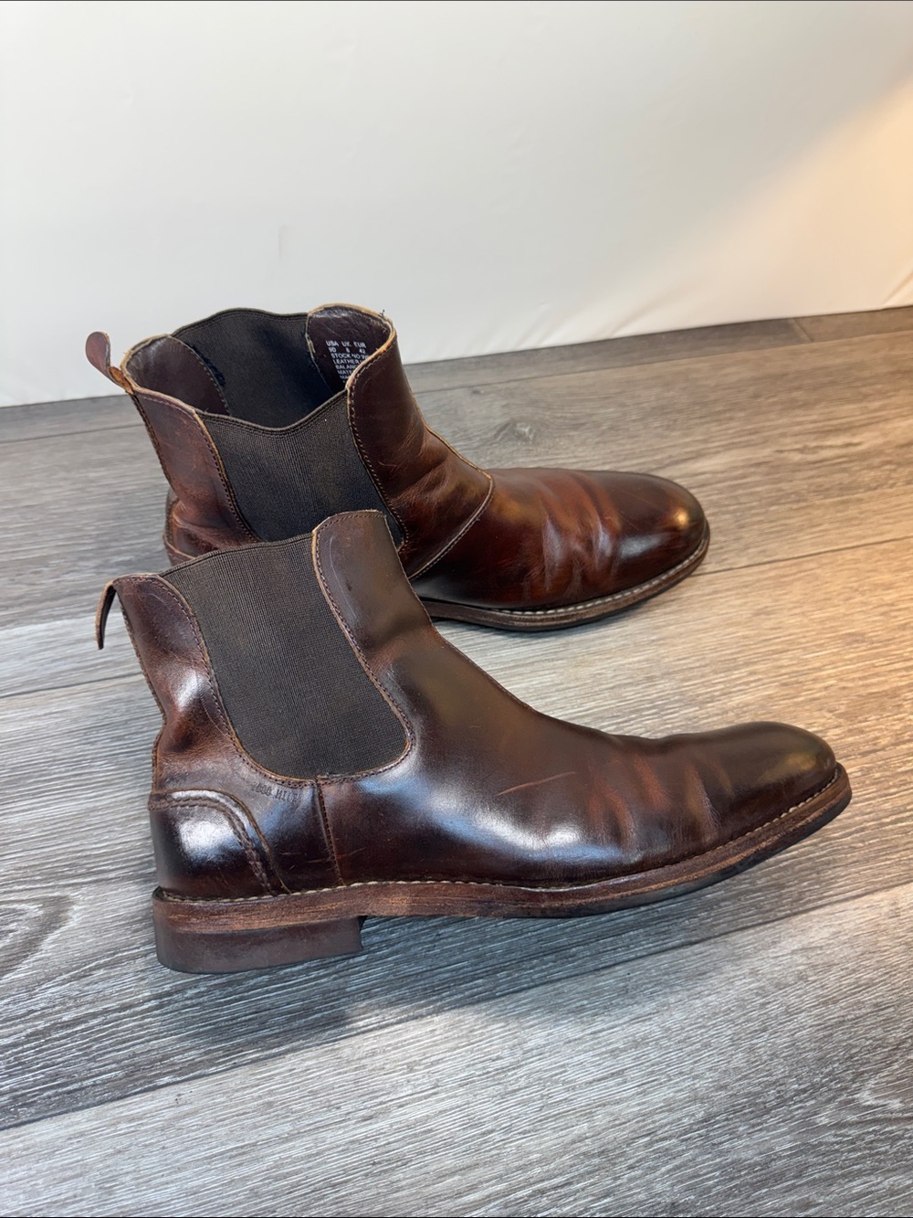 Men's Brown Leather Chelsea Boots Sz 9 (h42) - Picture 4 of 10